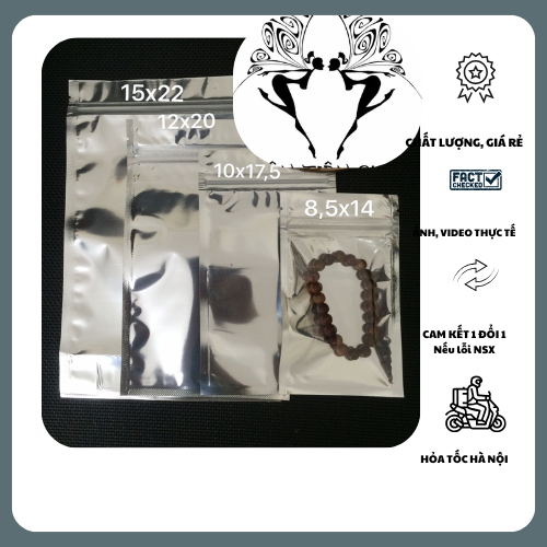 100g túi zip thiếc bạc mỏng mặt trong mặt bạc tientienshop