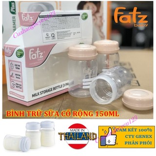  Thái Lan - Bộ 3 bình trữ sữa mẹ cổ rộng 150ml Fatz Fatzbaby - FB0120N 