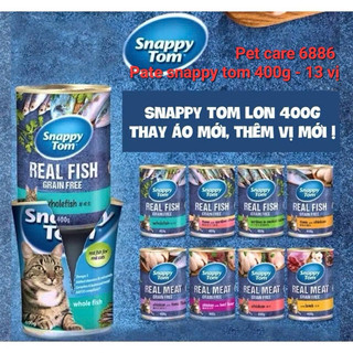 Pate mèo snappy tom 13 vị hộp 400g cho mèo lớn và mèo con