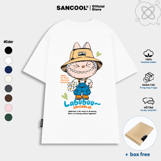  Áo Thun Local Brand Sancool Unisex Oversize Premium Cotton 100% Form rộng Nam Nữ Labubu Hoa Cúc - SC13 