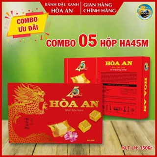 Bánh đậu xanh Hoà An combo 5 hôp (trọng lượng 420gr)( trọng lượng tịnh 350gr