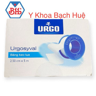 Băng keo lụa Urgo Syval 2.5x5m (Hộp 12 cuộn), băng cuộn lụa Urgo