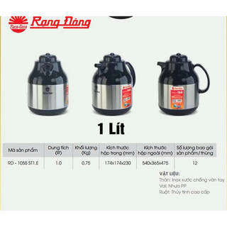 Phích nước ( bình thủy ) 1 lít có lọc trà Rạng Đông - 1055