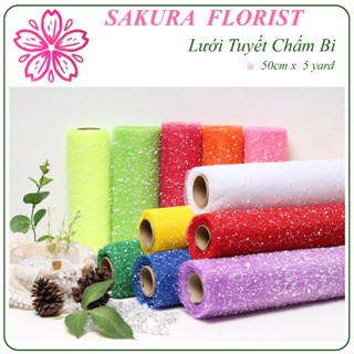 Lưới Tuyết Gói Hoa, Cuộn Lưới Tuyết, Giấy Gói Hoa Lưới Tuyết Trang Trí Tháp Oản Tài Lộc, Lưới Trơn