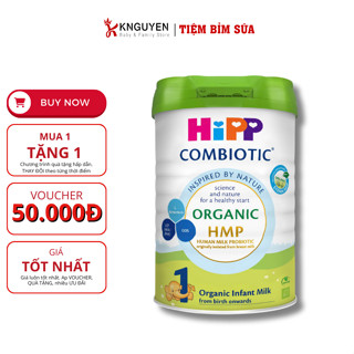 Sữa bột công thức HiPP 1 2 3 4 Organic Combiotic 800g bổ sung DHA trực tiếp.
