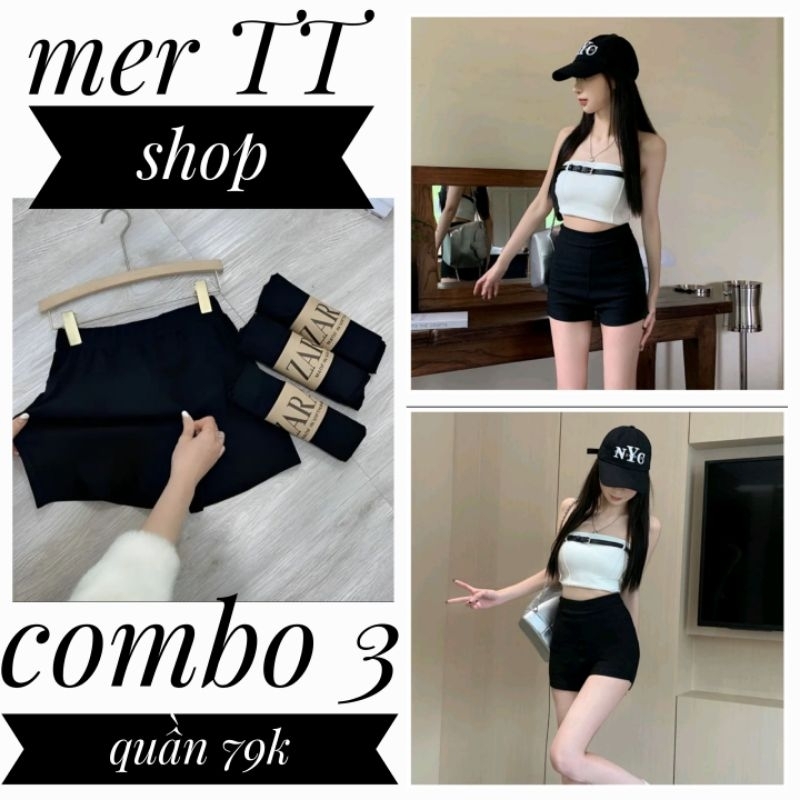 combo 3 quần legging đùi thun nữ cạp cao tôn dáng ôm gọn chất vải cotton cao cấp che khuyết điểm tôn