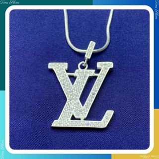 [BÁN RỜI MẶT] Dây chuyền bạc ta mặt hình chữ LV dây form nhỏ dài 45 cm dành cho nam/nữ TIMS M1027