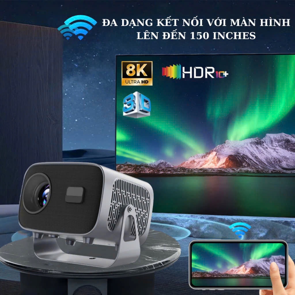 Máy chiếu mini 670PRO máy chiếu xem phim Giải mã Full HD 4k 8800 Lumens Điều chỉnh 360° kết nối điện thoạ Laptop iPad PC | BigBuy360 - bigbuy360.vn