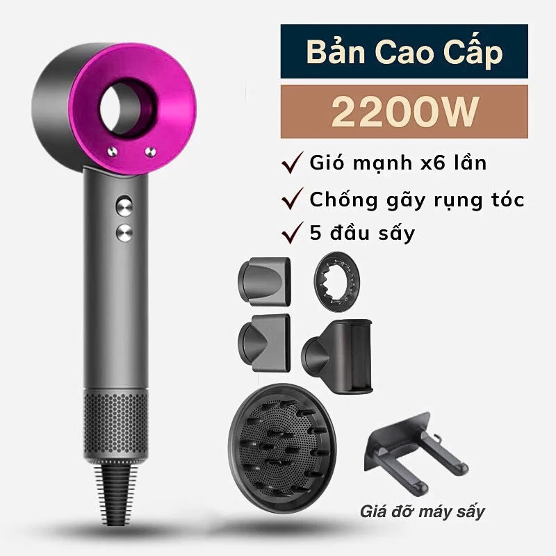 Máy Sấy Tóc ION Âm 2 Chiều Nóng Lạnh PTLUXURY Công Suất 2200W [ HÀNG CHÍNH HÃNG ]