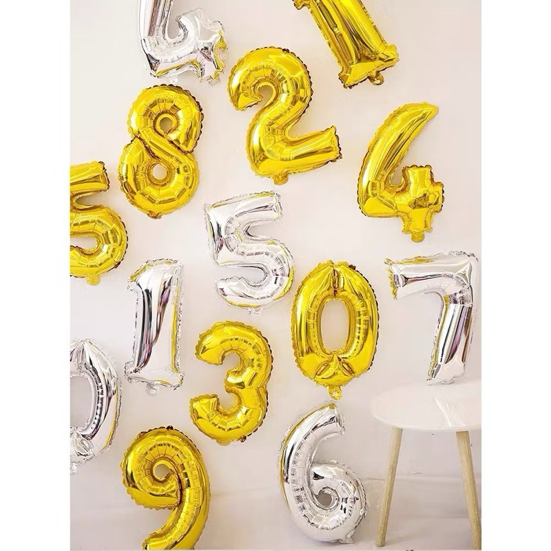 Bóng Số Tuổi Size 40CM 5 Màu Trang Trí Sinh Nhật - Bóng Số Tự Chọn Size Nhỏ