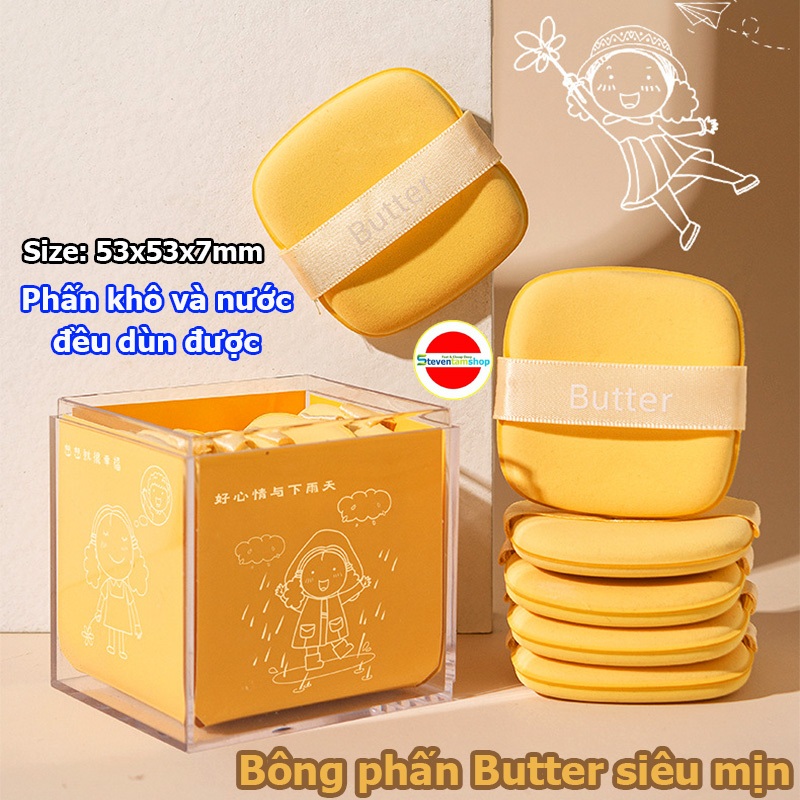 2 cái Bông phấn Butter siêu mềm mịn