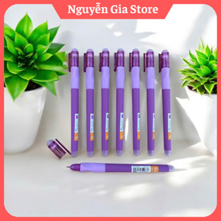  Combo 2 Bút bi tẩy xóa được màu tím đậm nhiều mực AKPB7530 viết êm nét 0.5mm chính hãng M&G có lõi thay thế AKR66721 