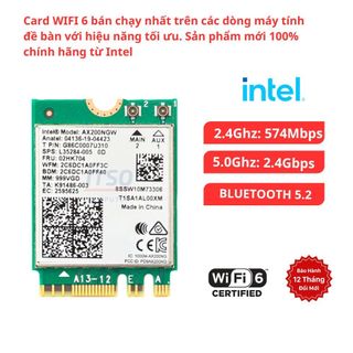 Bộ card WIFI 6 Intel AX200 M.2 dành cho PC