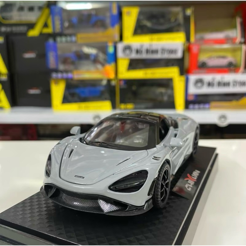 🔥Mô hình siêu xe McLaren 765LT 1:32 hợp kim cao cấp (tặng đế và hộp mica)