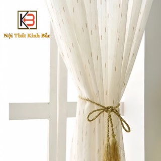 Rèm voan KB01 size lớn, rèm cửa 2 lớp, rèm spa trắng mềm mại may chiết li hoặc xỏ khoen, rèm voan spa