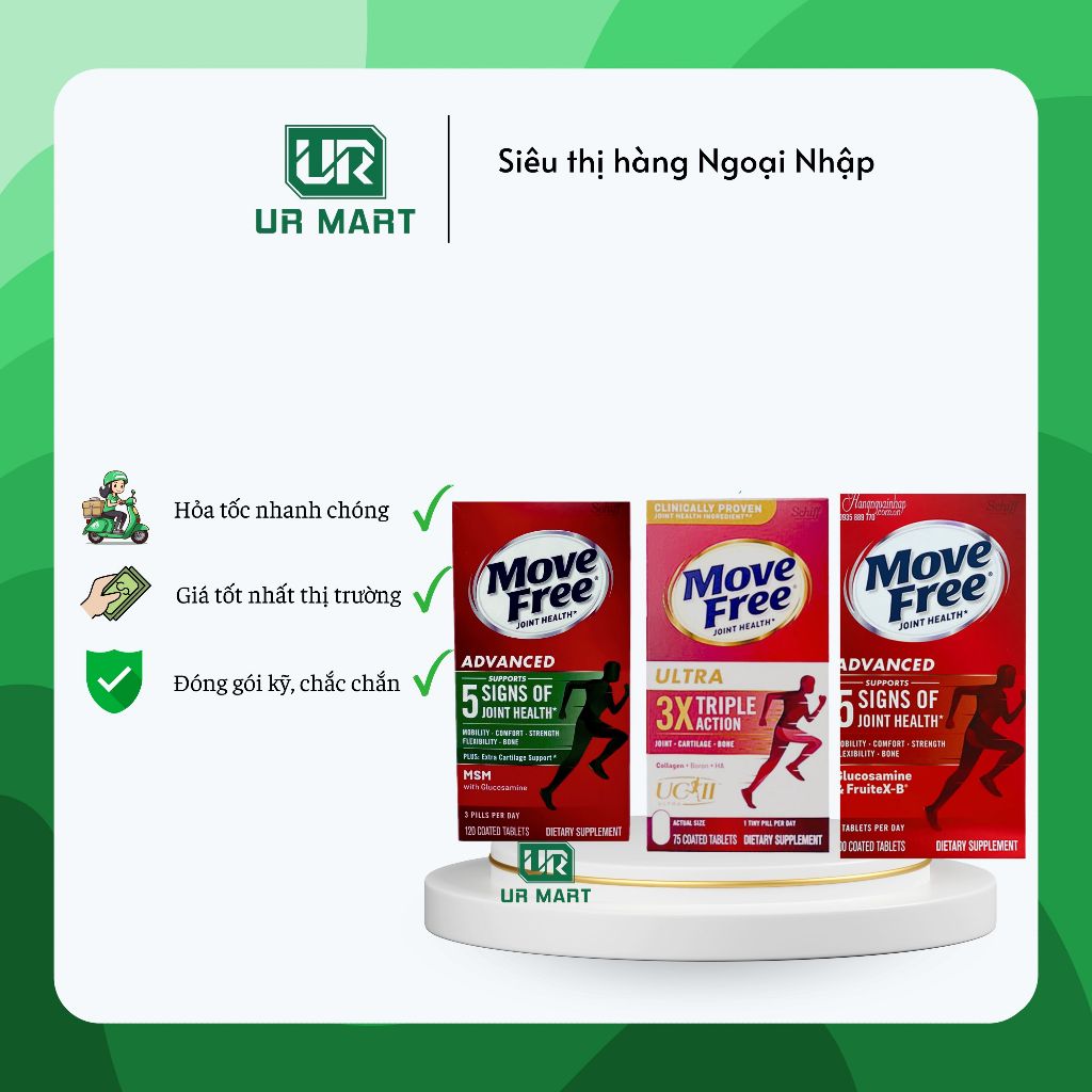 Viên Uống Bổ Trợ Xương Khớp MOVE FREE GLUCOSAMINE Cải Thiện Xương Khớp