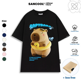  Áo Thun Local Brand Sancool Unisex Oversize Premium Cotton 100% Form Rộng Nam Nữ Cabybara - SC12 