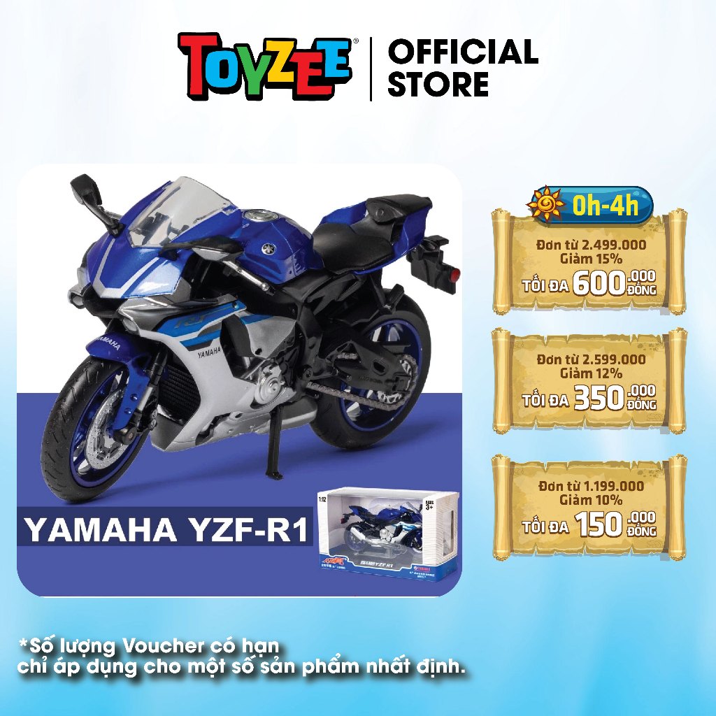 Mô hình xe Yamaha YZF-R1 (Xanh) 1:12 MSZ 4928 (68491A)