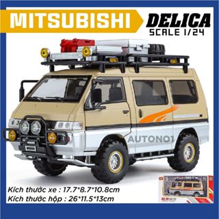 Mô hình xe Mitsubishi Delica Van Guide Offroad full open - có phụ kiện tỉ lệ 1:24 Chimei Model OT24052