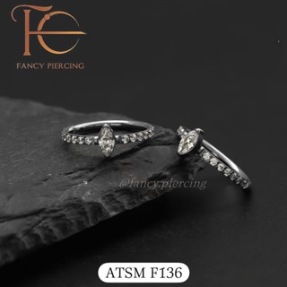   1 CHIẾC Khuyên Sụn Tai Conch Helix Titan F136 Vòng Hoạ Tiết Đính Đá Cá Tính Không Gây Kích Ứng 