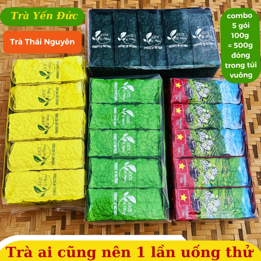 Trà Thái Nguyên, Combo 5 gói Trà Búp, Móc Câu, Chè Nõn Tân Cương Thái Nguyên Trà Bắc Mộc Vị Nguyên Bản
