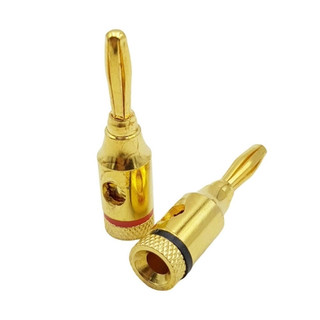 Bộ 4 cái Jack loa bắp chuối Bằng Đồng - Jack bắp chuối Vàng, Bảo Hành 3Tháng