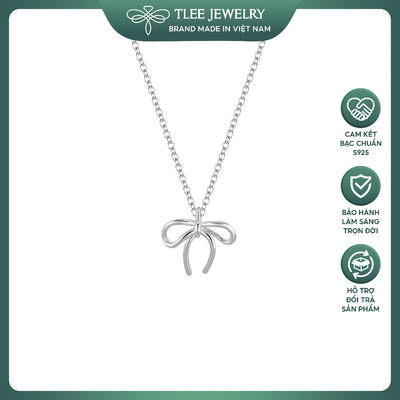 Dây chuyền bạc nữ TLEE nơ thắt trơn basic TLEE JEWELRY D0336