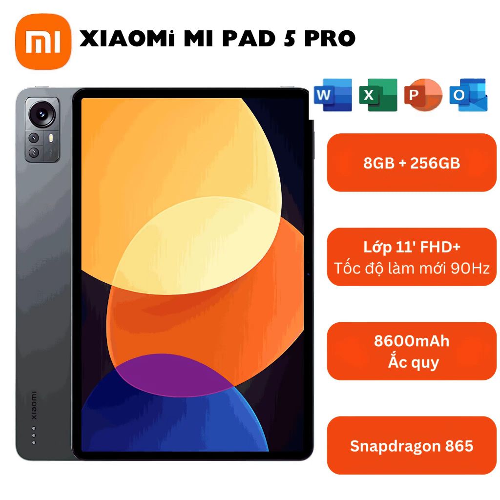 Máy tính bảng Xiaomi Pad 5 Pro | 8GB + 256GB Hai SIM 4G LTE WiFi 2.4/5G | Android 12 Snapdragon 865 | BigBuy360 - bigbuy360.vn