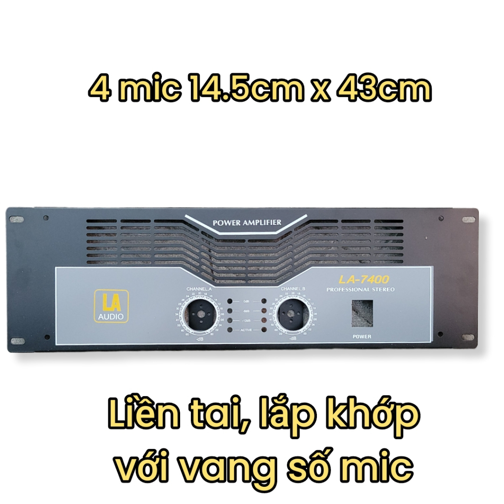 Mặt Ampli 4 Mic Mặt Chuyển Ampli 4 Mic Thành Cục Đẩy Main KT 43cm x 15cm
