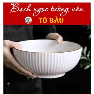  TÔ BẦU GỐM SỨ MẪU BẠCH NGỌC TƯỜNG VÂN – SIZE 8 