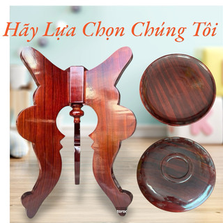  Chân chò gỗ 3  ba chân để dĩa trái cây sơn pu vân gỗ cao cấp thờ cúng 