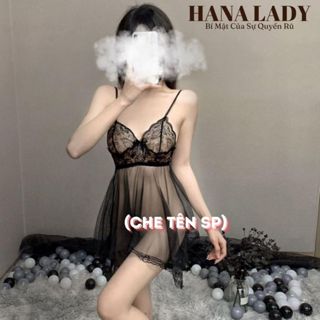 Váy ngủ 2 dây có bigsize, đồ ngủ sexy gợi cảm siêu mỏng xuyên thấu quyến rũ tặng kèm quần lọt khe VN012