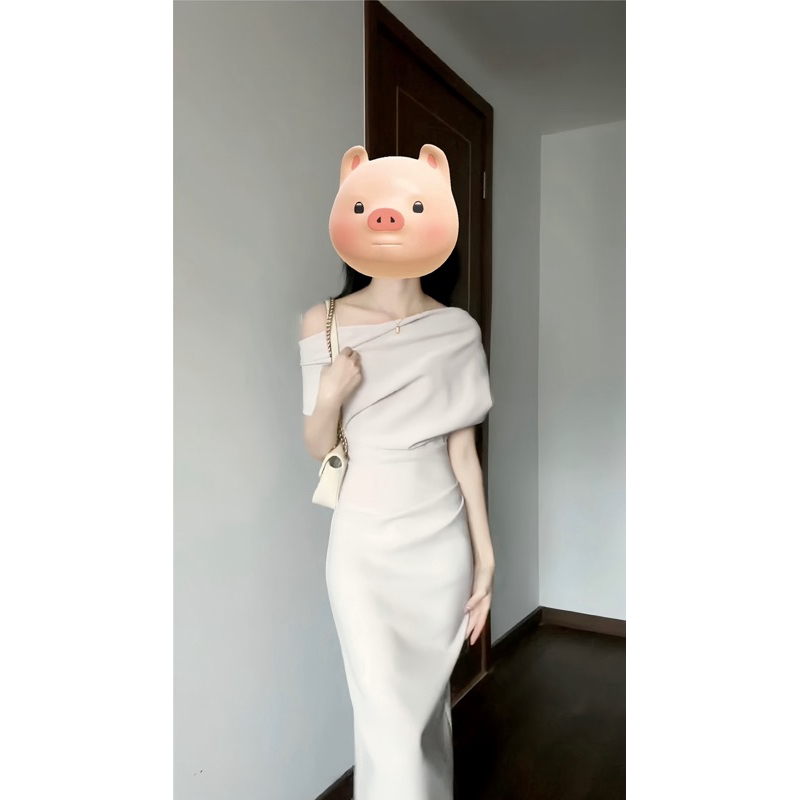 Váy body trễ vai thiết kế BIGSIZE dáng bút chì, đầm dự tiệc sự kiện chất Gold Nhật cách điệu sang chảnh Shi Shang | BigBuy360 - bigbuy360.vn