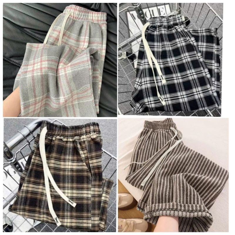 Tổng Hợp Quần kẻ caro ống rộng