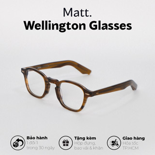  Gọng kính cận nam nữ WELLINGTON GLASSES dáng oval chữ nhật chất liệu Acetate cao cấp unisex Matt. Kính 