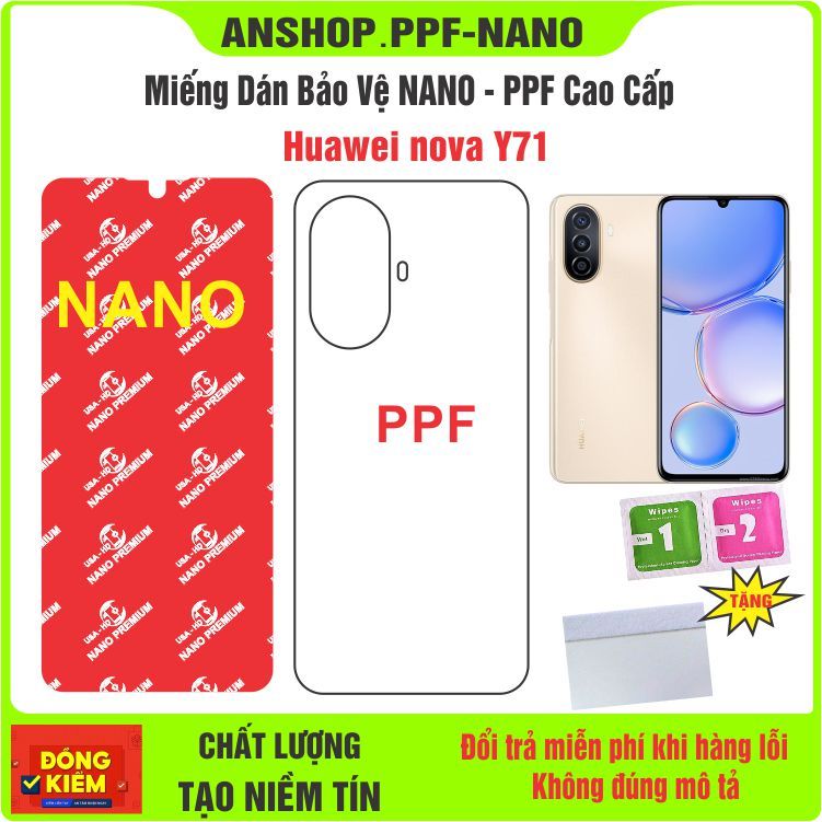 Miếng dán ppf bảo vệ điện thoại Huawei Nova Y71 chống xước bảo vệ màn hình cao cấp