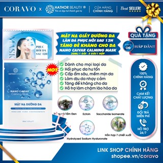 Mặt Nạ Giấy Cao Cấp Unisex Hathor Beauty Phục Hồi Dưỡng Ẩm Da Cấp Tốc NANO CAIVAR CALMING MASK 5 gói/hộp - Coravo