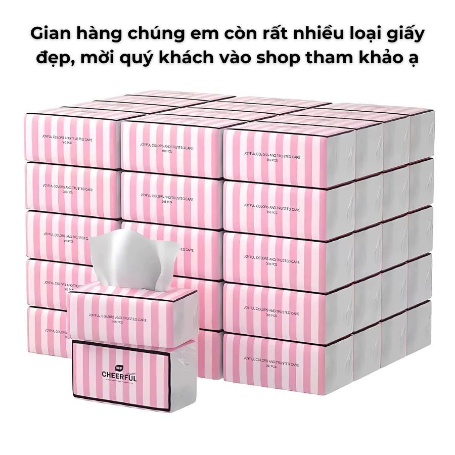 [Thùng 30 gói] Giấy Ăn Cao Cấp CHEERFUL, Khăn Giấy Ăn Rút Tiện Lợi Và Đa Năng, Giấy Ăn 4 Lớp , Gói/100 Tờ .