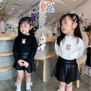  Áo Giữ Nhiệt Cho Bé Gái Dài Tay Cổ Tròn Rua Len Lông Thỏ Co Dãn BabyBoo -PiBo Store-RT 