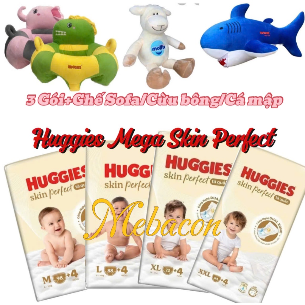 Bỉm/Tã quần Huggies Mega Jumbo Skin Perfect M102, L92, XL76, XXL68 mới