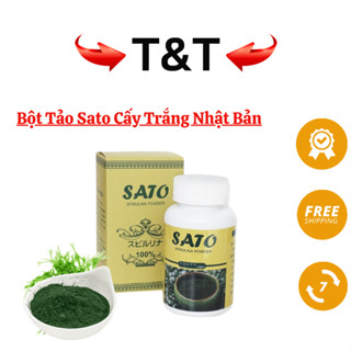 Tảo Xoắn SATO Nhật Bản Dạng Bột Dùng Cấy Trắng Đắp Mặt Cấy Tảo Lăn Kim Chăm Sóc Da Mặt 