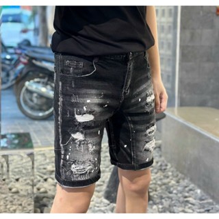  Quần short jean nam DSQ 2 đáy chẻ thân rách xước cao cấp mẫu mới trẻ trung thanh lịch 