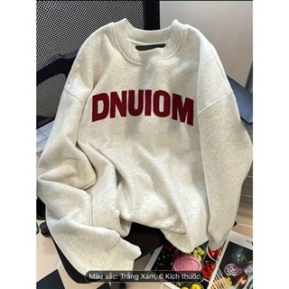 Áo Sweater Nỉ Bông Xám Trắng In Chữ Rookiehouse Form Rộng Nam Nữ Unisex , Áo Nỉ Cổ Tròn Thu Đông Mặc Ấm Mẫu Hot 2024