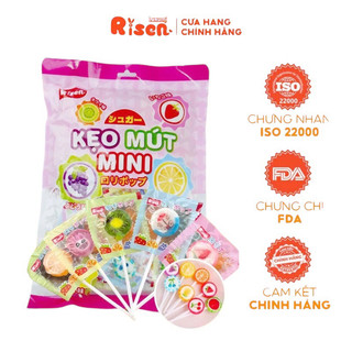  Gói 50 Chiếc Kẹo Mút MINI Vị Trái Cây Chua Ngọt RISEN  Cho Bé Ăn Vặt Siêu Ngon 