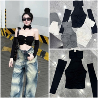 Áo Tay Dài Xoắn Eo Cổ Nơ Có Mút Đệm MS670