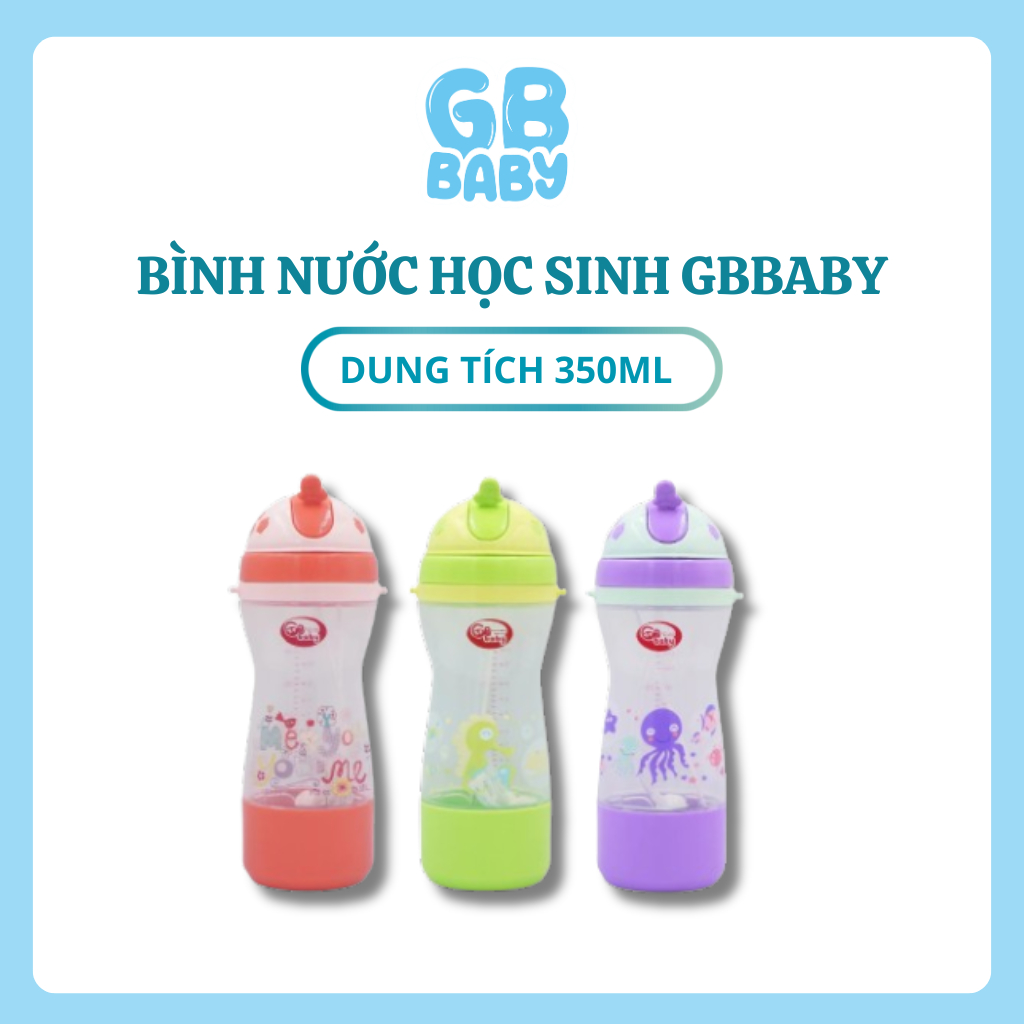Bình uống nước cho bé đi học phù hợp với cả học sinh GB Baby 350ml Chính hãng