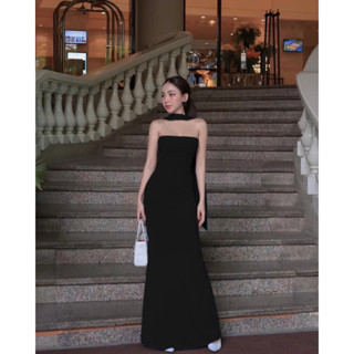  Đầm ống body nữ dáng dài cúp ngực kèm dây choàng cổ mặc được nhiều kiểu sang trọng 