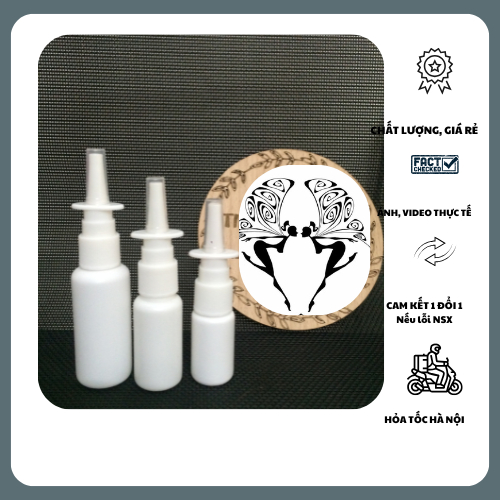 5 Chai nhựa trắng hdpe xịt mũi 10ml, 20ml, 30ml tientienshop