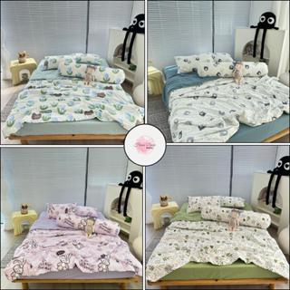 Bộ Chăn Ga Gối 5 Món Cottong Đũi SOYBEAN LINEN  Z.A.R.A HOME Chăn Chần Bông Xơ Đậu Nành Nhập Khẩu Hàng Loaị 1 đủ kt