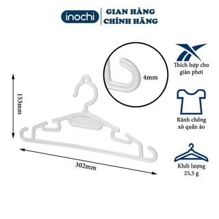 Set 10 Móc áo trẻ em Inochi (MA185) Móc quần áo, Móc nhựa Thích hợp cho cả giàn phơi và dây phơi